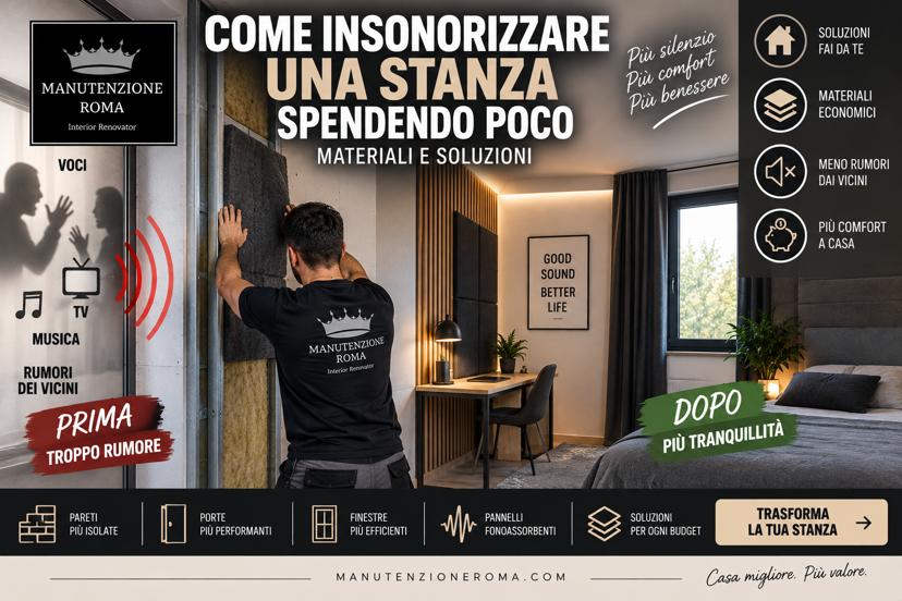 Come insonorizzare una stanza spendendo poco, materiali e soluzioni
