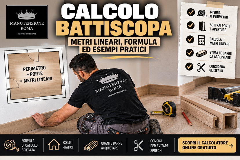 Come calcolare i metri lineari di battiscopa: formula ed esempi