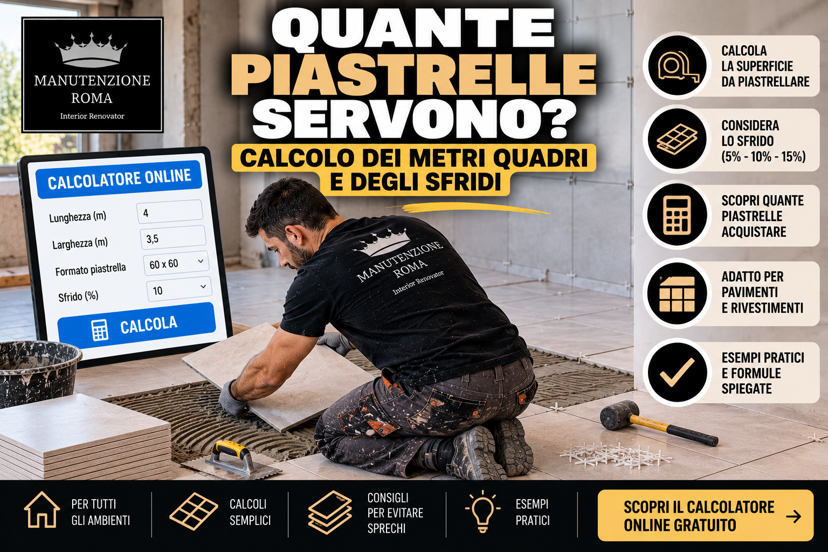 Quante piastrelle servono? Calcolo dei metri quadri e degli sfridi