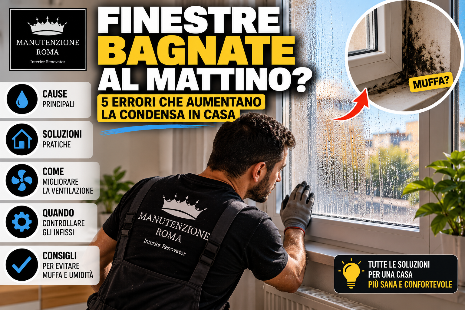 Condensa sulle finestre: cause, soluzioni ed errori da evitare