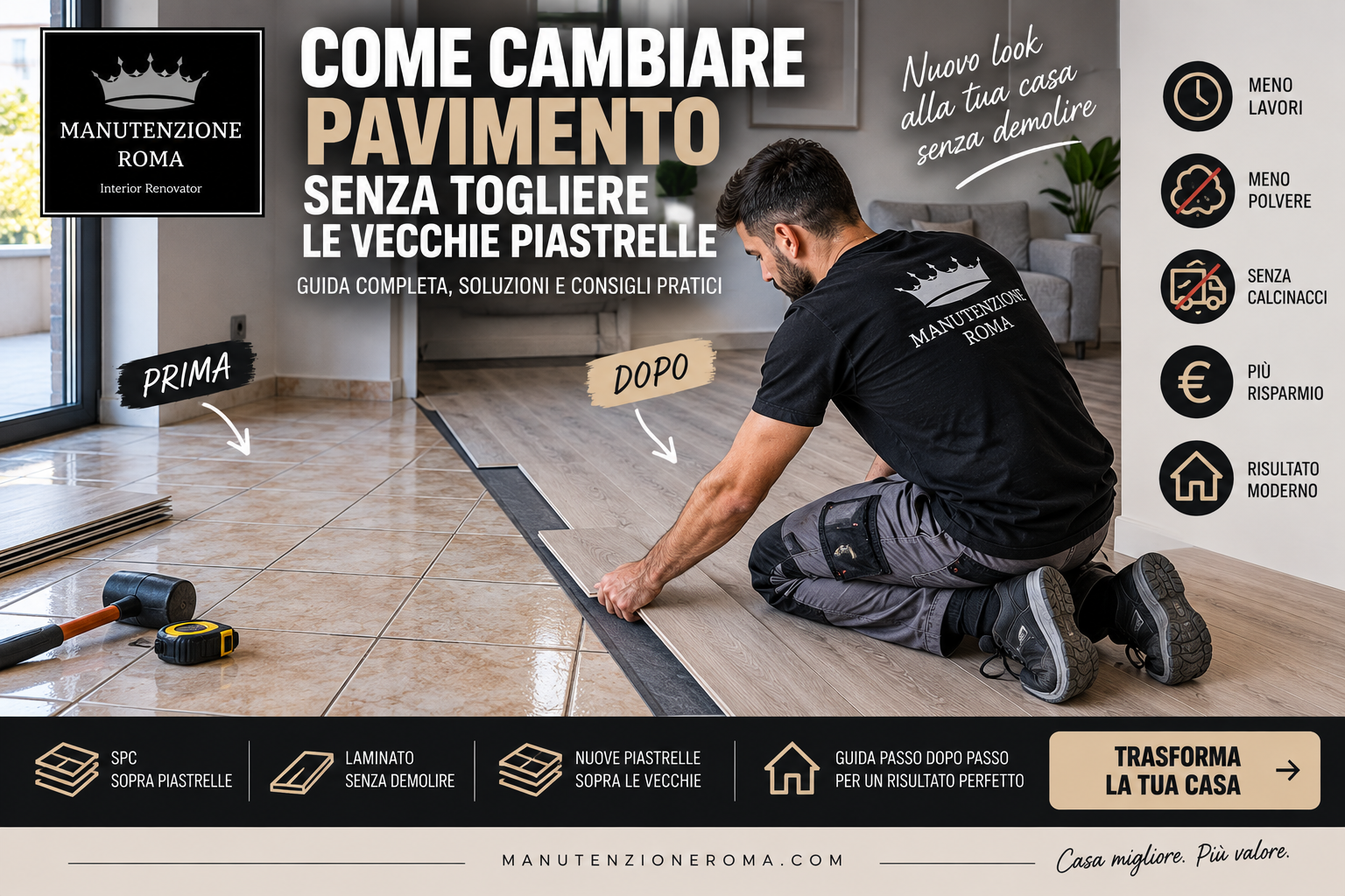 Come cambiare pavimento senza togliere le vecchie piastrelle